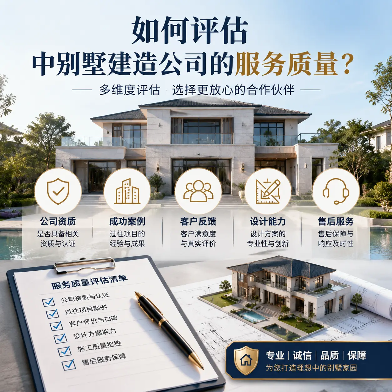 如何评估 镇宁 中别墅建造公司的服务质量？